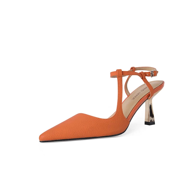 leather high heel mule sandals, view 2 - MRSLM