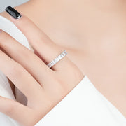women's square row stone ring, view 4 - MRSLM