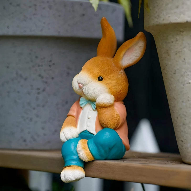 rabbit resin statue, view 4 - MRSLM