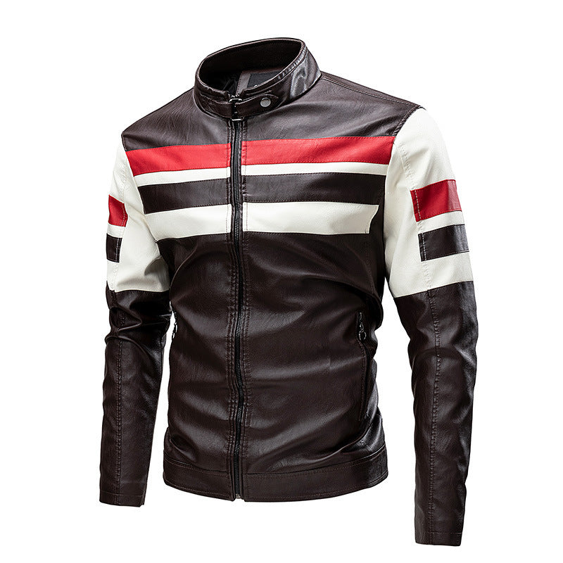 Men's retro motorcycle PU leather jacket - MRSLM