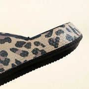 women's leopard print flip-flop sandals, view 6 - MRSLM