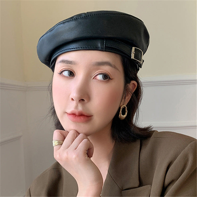 leather beret for women, view 6 - MRSLM
