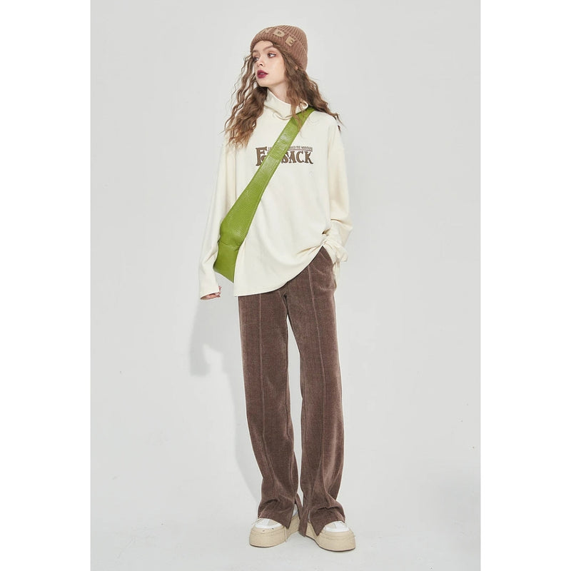 high waist fleece sports pants, view 3 - MRSLM