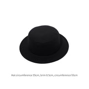 women's woolen flat top hat, view 6 - MRSLM
