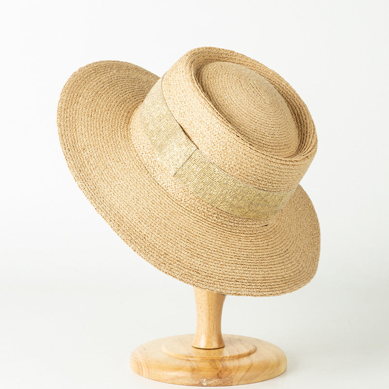 foldable straw sun hat, view 3 - MRSLM