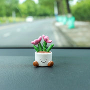 cartoon flower pot car decoration, view 3 - MRSLM