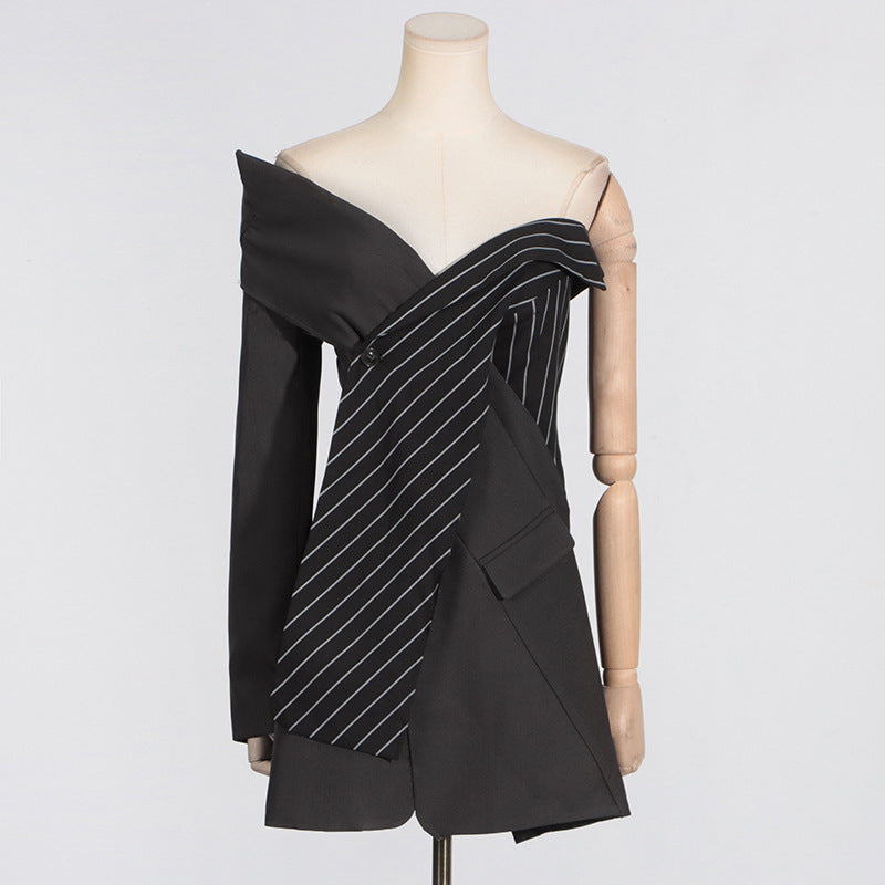 women's one-shoulder tube top suit, view 2 - MRSLM