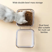 elevated double pet bowls, view 5 - MRSLM