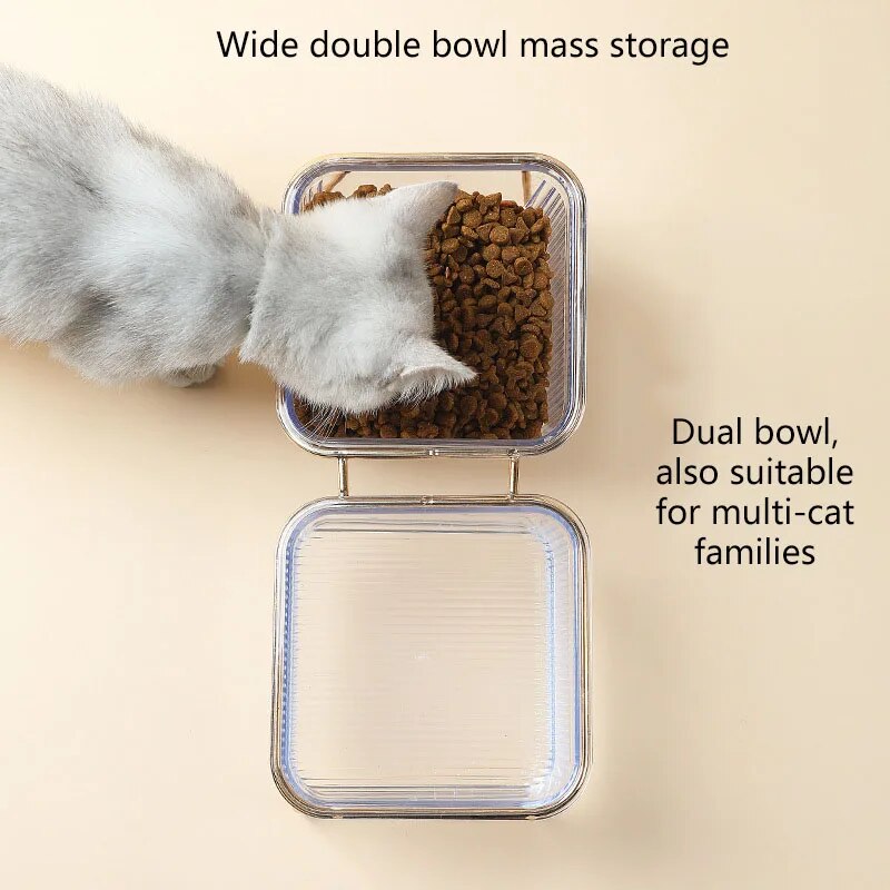 elevated double pet bowls, view 5 - MRSLM