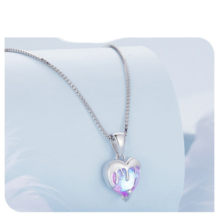 silver melting ear necklace, view 3 - MRSLM