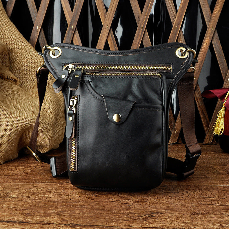 oil wax leather waist pack, view 6 - MRSLM