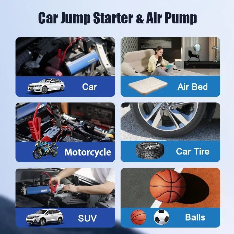 portable tire inflator with jump starter option, view 9 - MRSLM