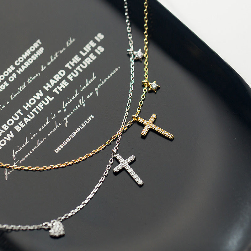 S925 silver cross pendant necklace, view 6 - MRSLM