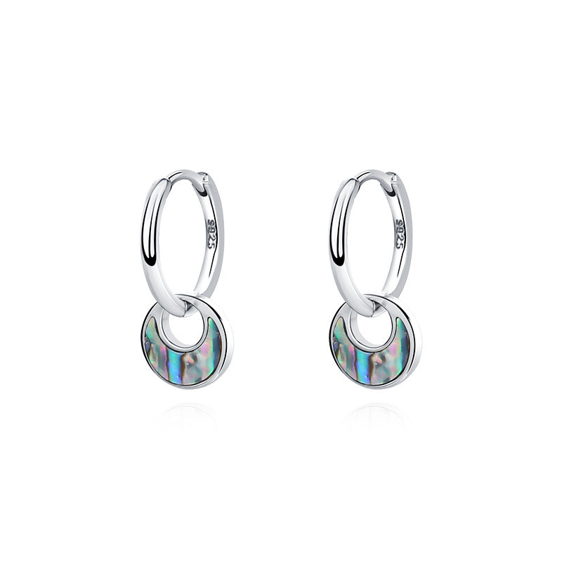 925 sterling silver abalone shell earrings, view 3 - MRSLM