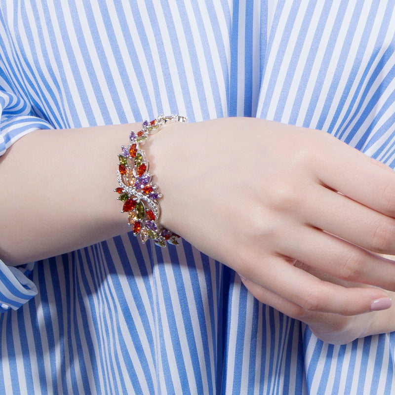 women's flower zircon bracelet - MRSLM