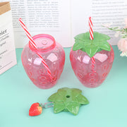 cartoon strawberry straw cup, view 4 - MRSLM