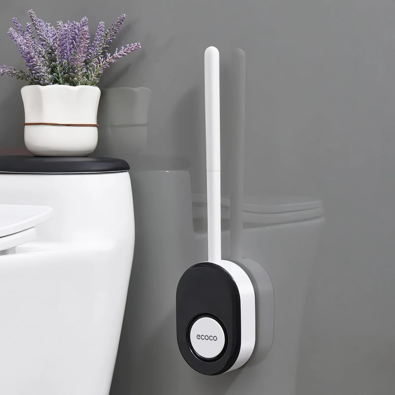 Soft silicone toilet brush with holder, view 3 - MRSLM