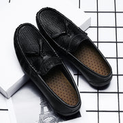 leather hollow-out beanie shoes - MRSLM