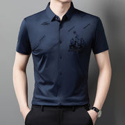 Men's rhinestone printed shirt, view 4 - MRSLM