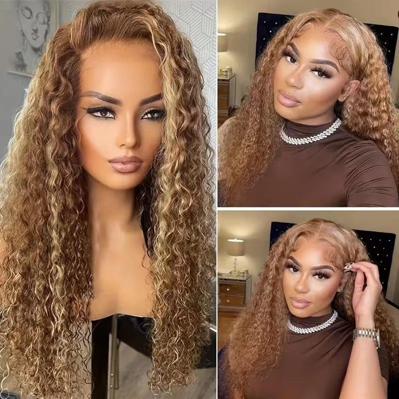 long curly front lace wig, view 8 - MRSLM