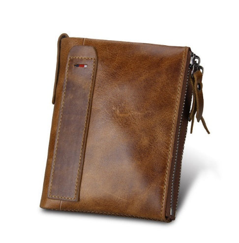 men's short RFID leather wallet - MRSLM