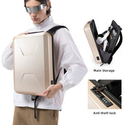 pc hard shell waterproof computer backpack, view 3 - MRSLM