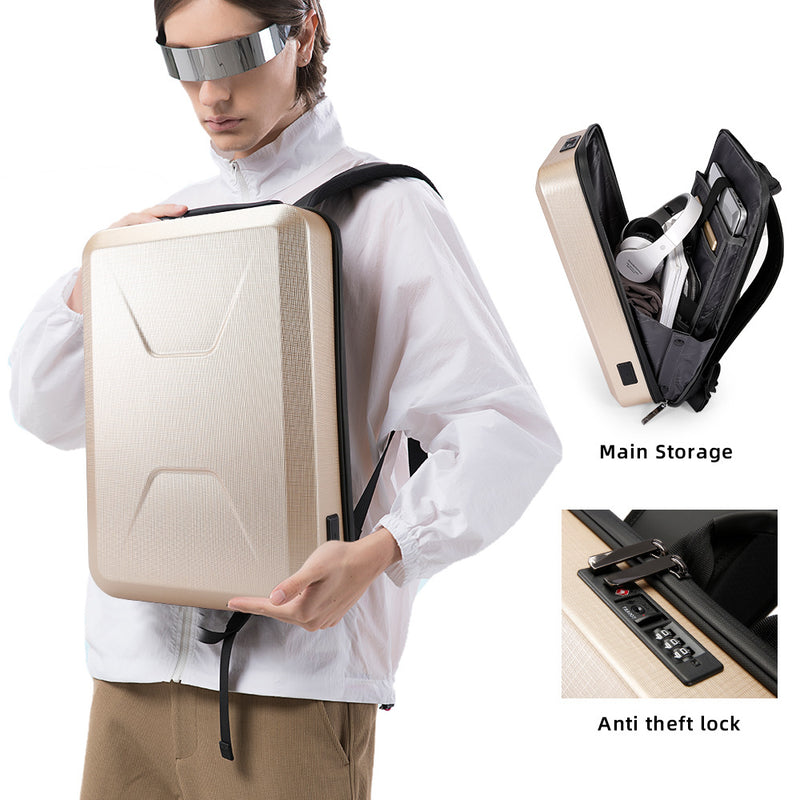 pc hard shell waterproof computer backpack, view 3 - MRSLM