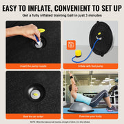 half exercise ball trainer with bands, view 5 - MRSLM