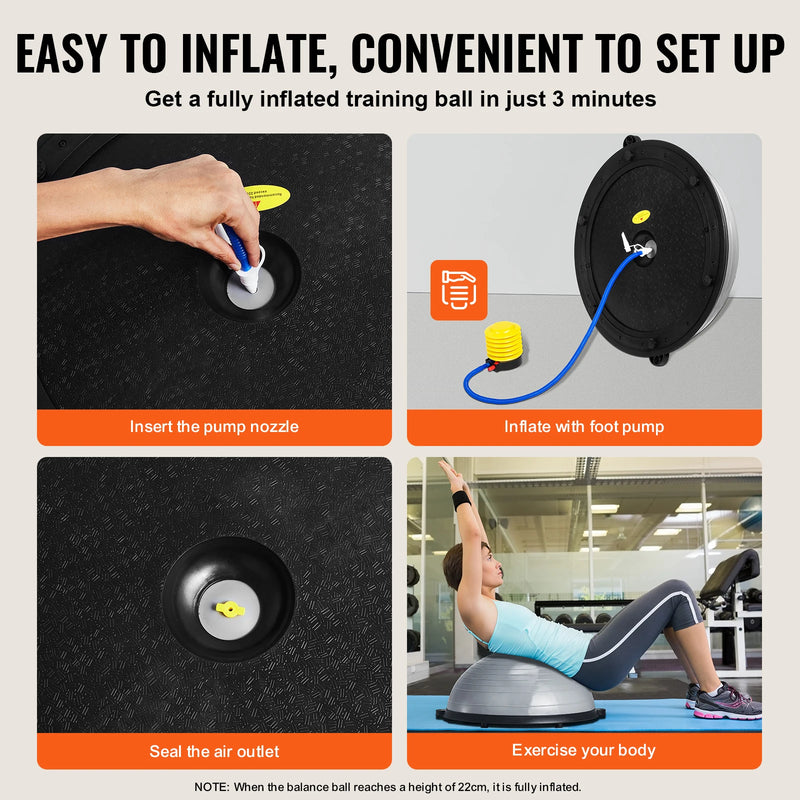 half exercise ball trainer with bands, view 5 - MRSLM