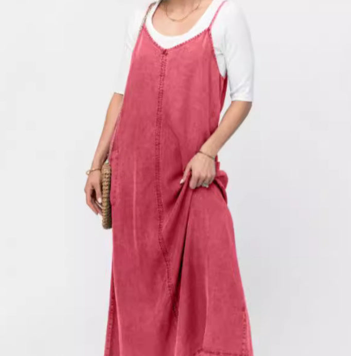 cotton suspender denim dress - MRSLM