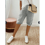striped loose cropped pants, view 6 - MRSLM