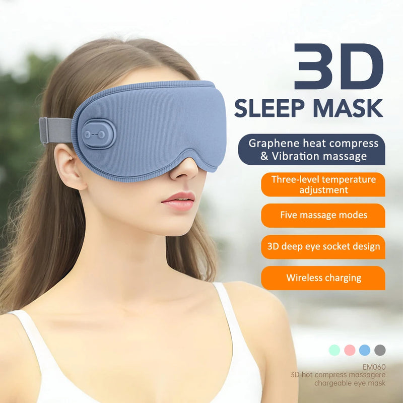electric graphene hot compress massage eye mask, view 4 - MRSLM