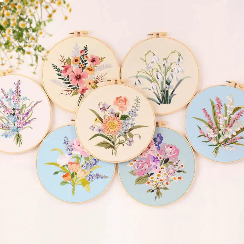 DIY floral embroidery kit for beginners, view 11 - MRSLM
