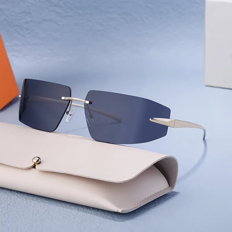 Luxury Rimless Rectangular Sunglasses – MRSLM