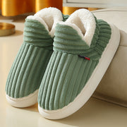 Striped plush couples house slippers, view 7 - MRSLM