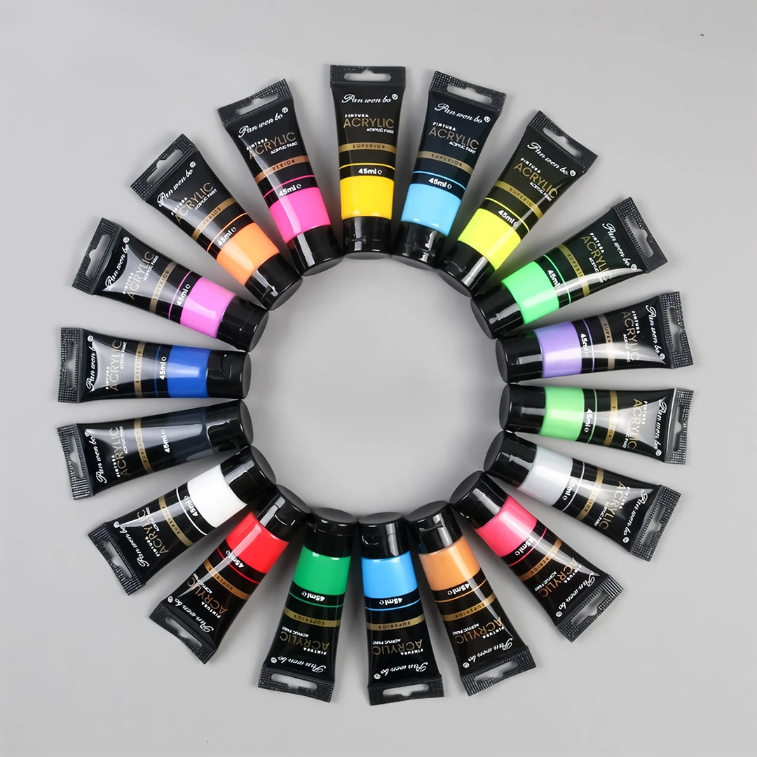 6-Color Acrylic Paint Set – Metallic &amp; Fluorescent, 45ML Bottled Paint for DIY Art &amp; Graffiti