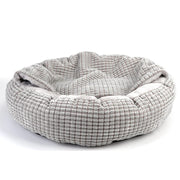 cozy hooded fluffy round pet bed, view 2 - MRSLM