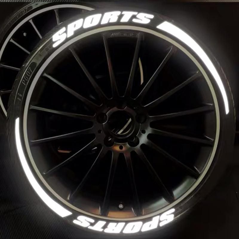 Reflective 3D tire lettering decals - MRSLM