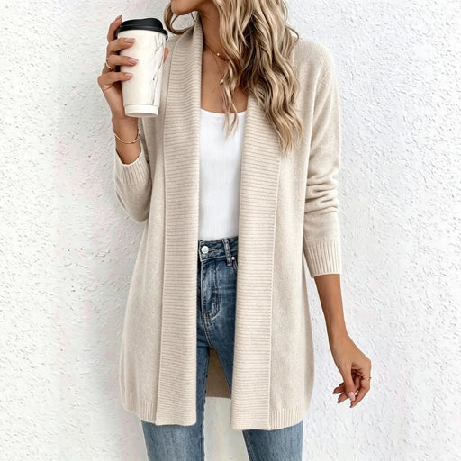 Women's shawl collar long knit cardigan - MRSLM