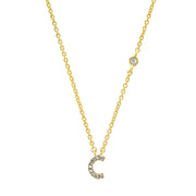 letter pendant necklace, view 3 - MRSLM