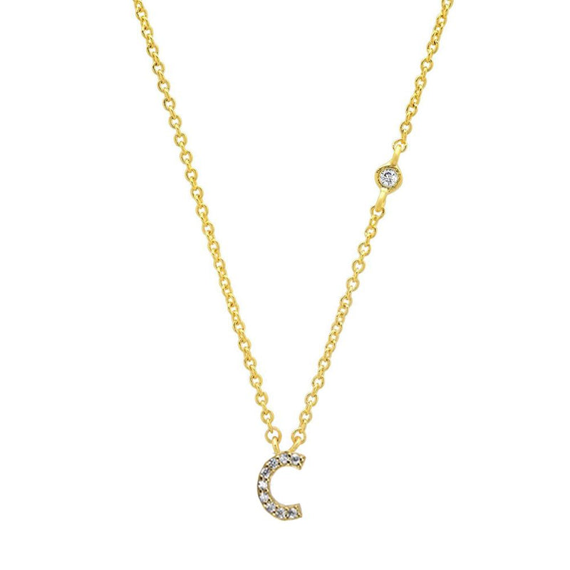 letter pendant necklace, view 3 - MRSLM