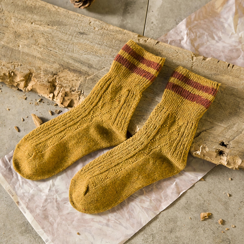 thick striped wool socks, view 6 - MRSLM