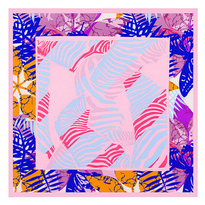 spring leaves silk blend scarf, view 4 - MRSLM
