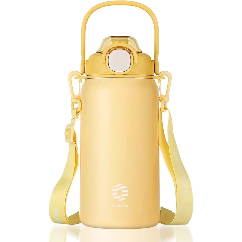 large capacity stainless steel thermos bottle with straw, view 5 - MRSLM