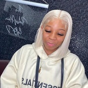 Pure white lace front bob wig, view 10 - MRSLM