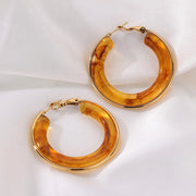 Acrylic gradient hoop earrings for women, view 9 - MRSLM
