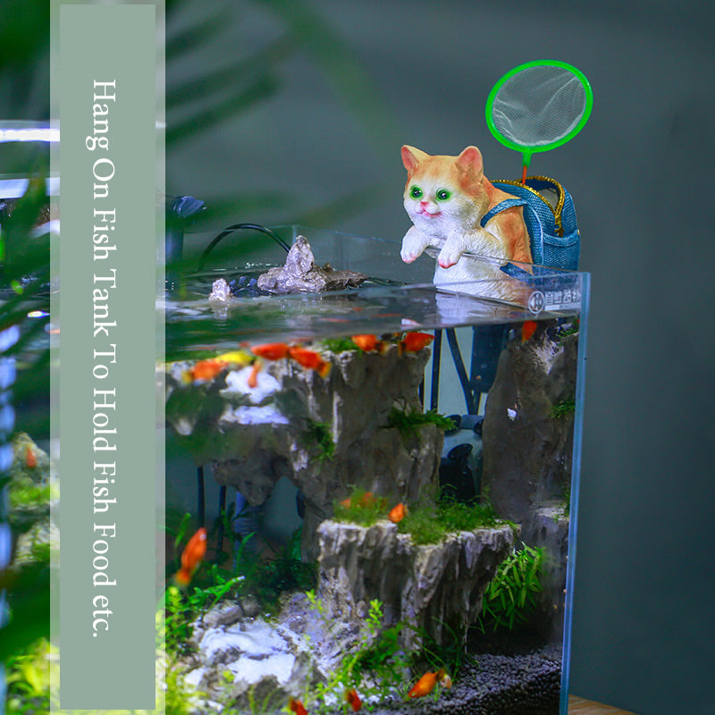 cat backpack garden statue, view 6 - MRSLM