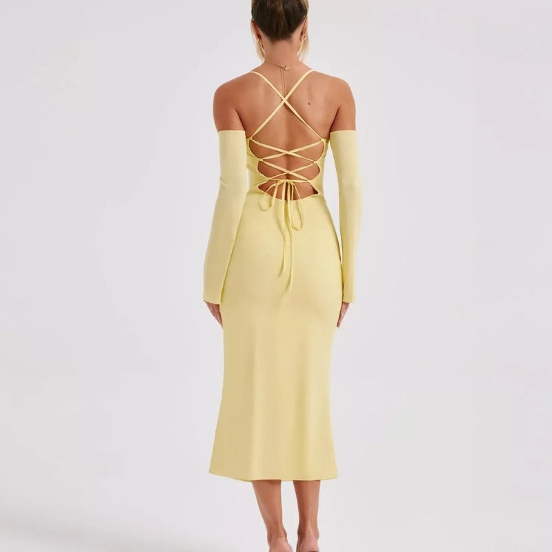 midi bodycon dress, view 6 - MRSLM