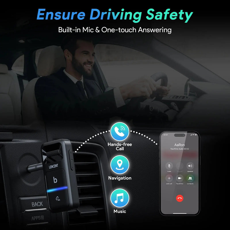 Bluetooth 5.0 car adapter with AUX, view 5 - MRSLM