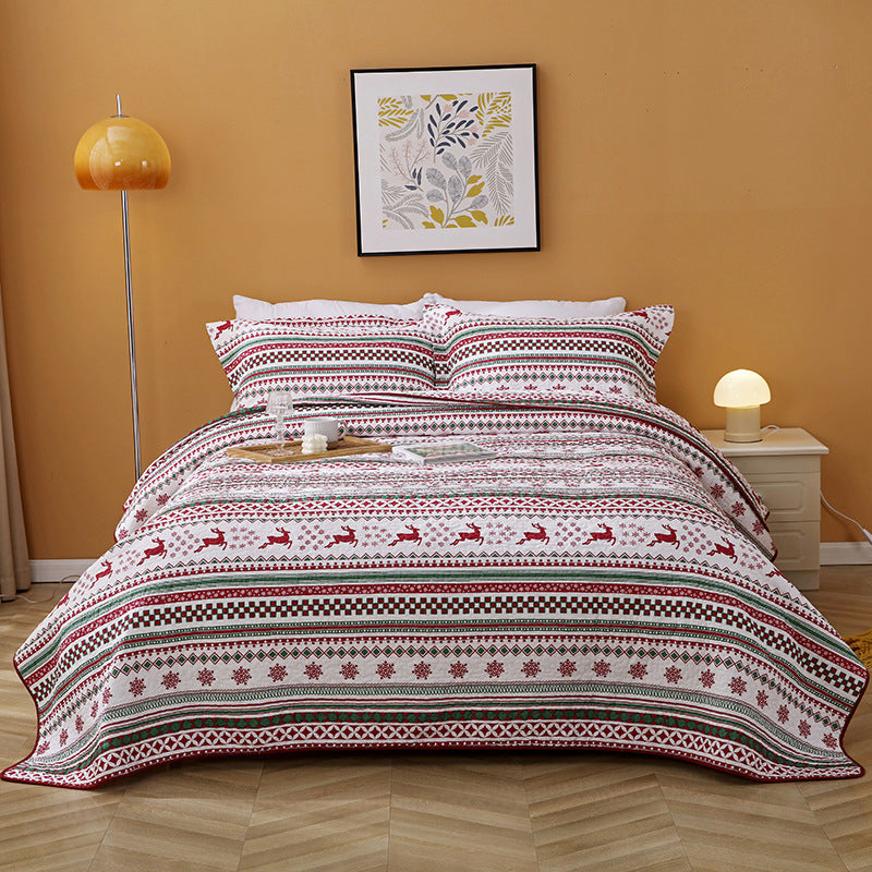 Pure cotton three-piece floral bedding set, view 6 - MRSLM